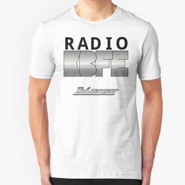 Radio KBFE on White Slim Fit T-Shirt