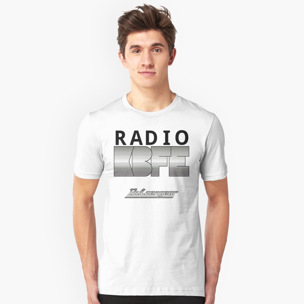 Radio KBFE on White Slim Fit T-Shirt