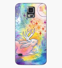 Jackalope der Nacht Regenbogen-Mond-Malerei Hülle & Klebefolie für Samsung Galaxy