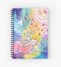 Jackalope der Nacht Regenbogen-Mond-Malerei Spiralblock