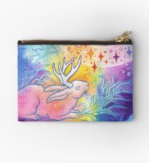 Jackalope of the Night | Rainbow Moon Painting Zipper Pouch