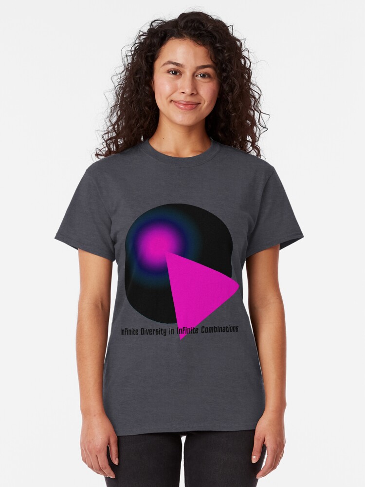 Alternate view of IDIC Black & Hot Pink Classic T-Shirt