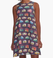Glücklicher Camper A-Linien Kleid