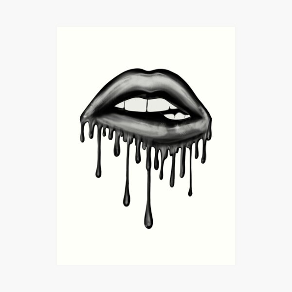 Dripping Lips Art Prints Redbubble