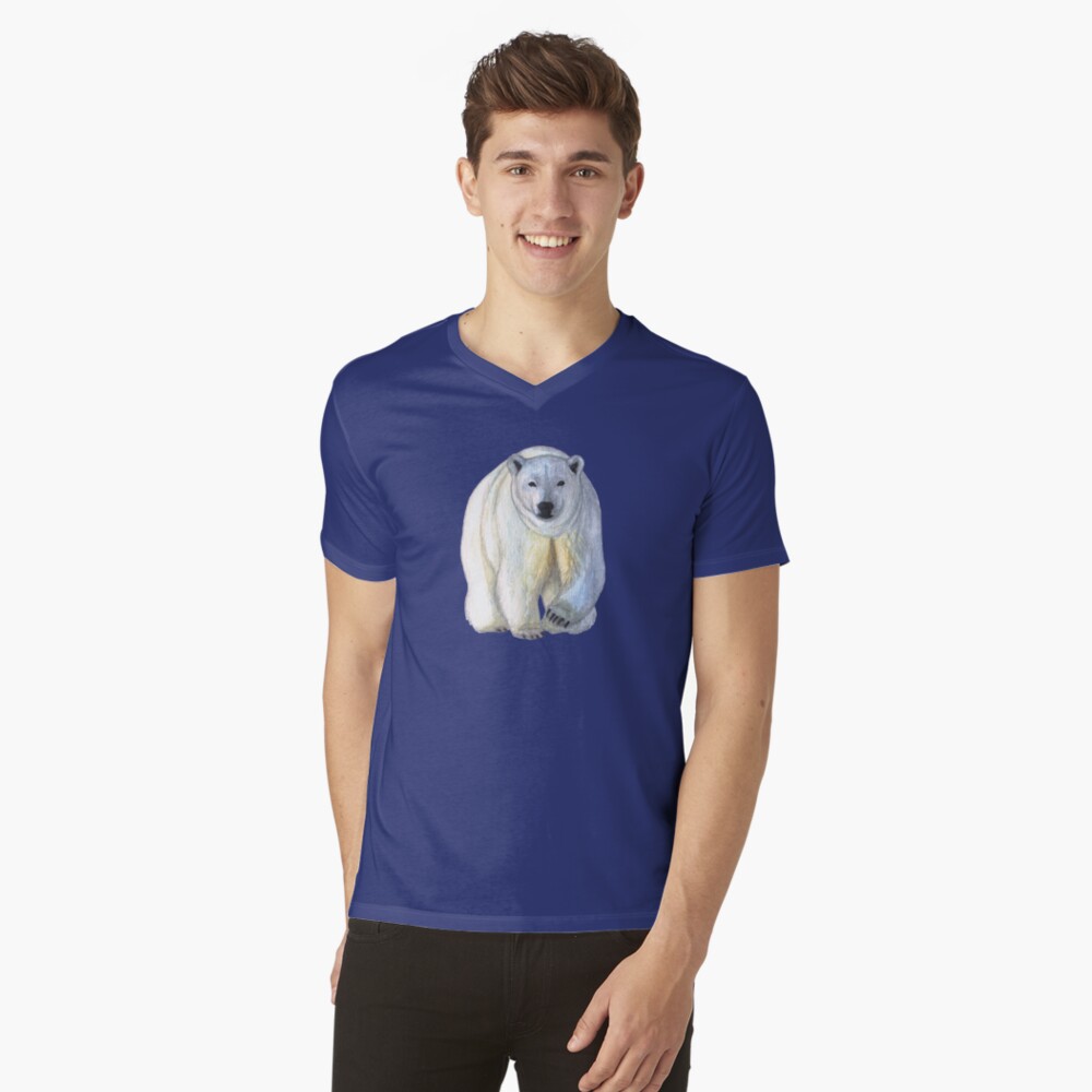 Polar bear in the icy dawn V-Neck T-Shirt