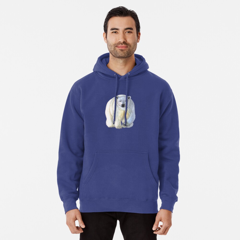 Polar bear in the icy dawn Pullover Hoodie