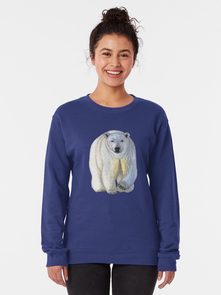 Alternate view of Polar bear in the icy dawn Pullover Sweatshirt