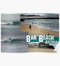 Surfing At Bar Beach Poster