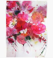 romantic pink roses Poster