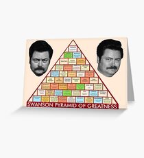 Ron Swanson's Pyramid Of Greatness Greeting Card