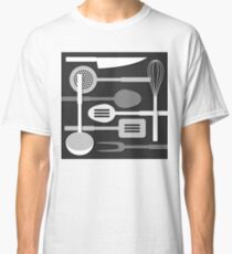 Kitchen Utensil Silhouettes Monochrome III Classic T-Shirt