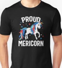 Proud Mericorn 4th of July T-Shirt Kids Unicorn Patriotic Slim Fit T-Shirt