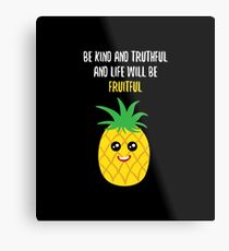 Pineapple Shirt Be Kind And Truthful Pineapple Gift Tee Metallbild