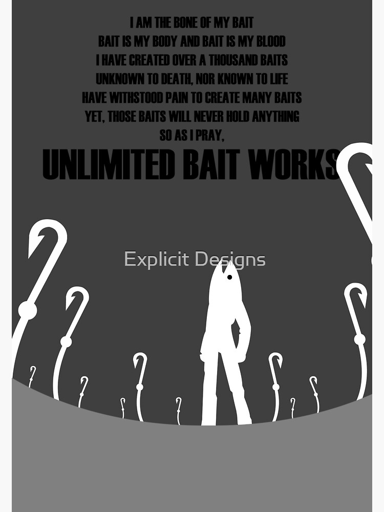 "Unlimited Bait Works" Art Print by cybervengeance Redbubble