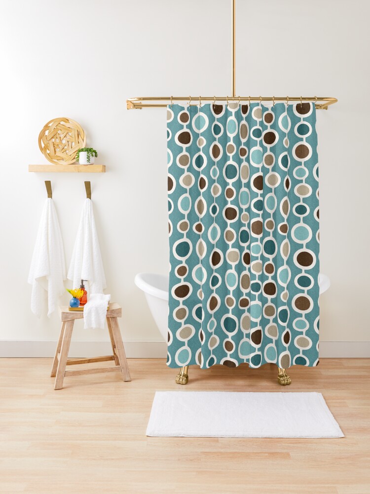 Mid Century Modern Geometric Circle Atomic Art Print 1 Blue