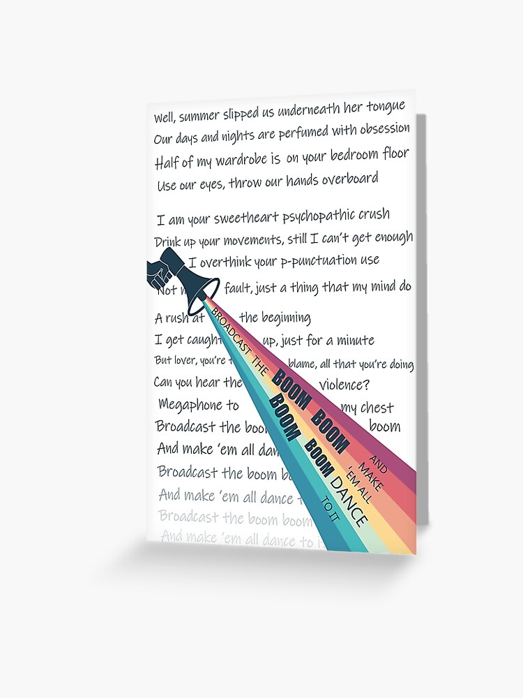 Broadcast The Boom Boom Boom Lorde Lyrics Greeting Card