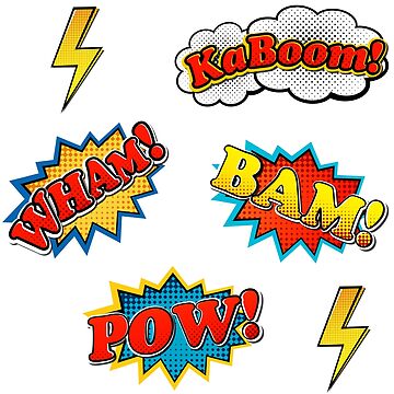 Lightning Bolt Comic book Style Sticker for Sale by CR-Studio