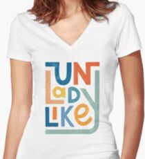UNDAMENHAFT Tailliertes T-Shirt mit V-Ausschnitt