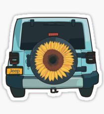 Pegatina Girasol azul Jeep llustration