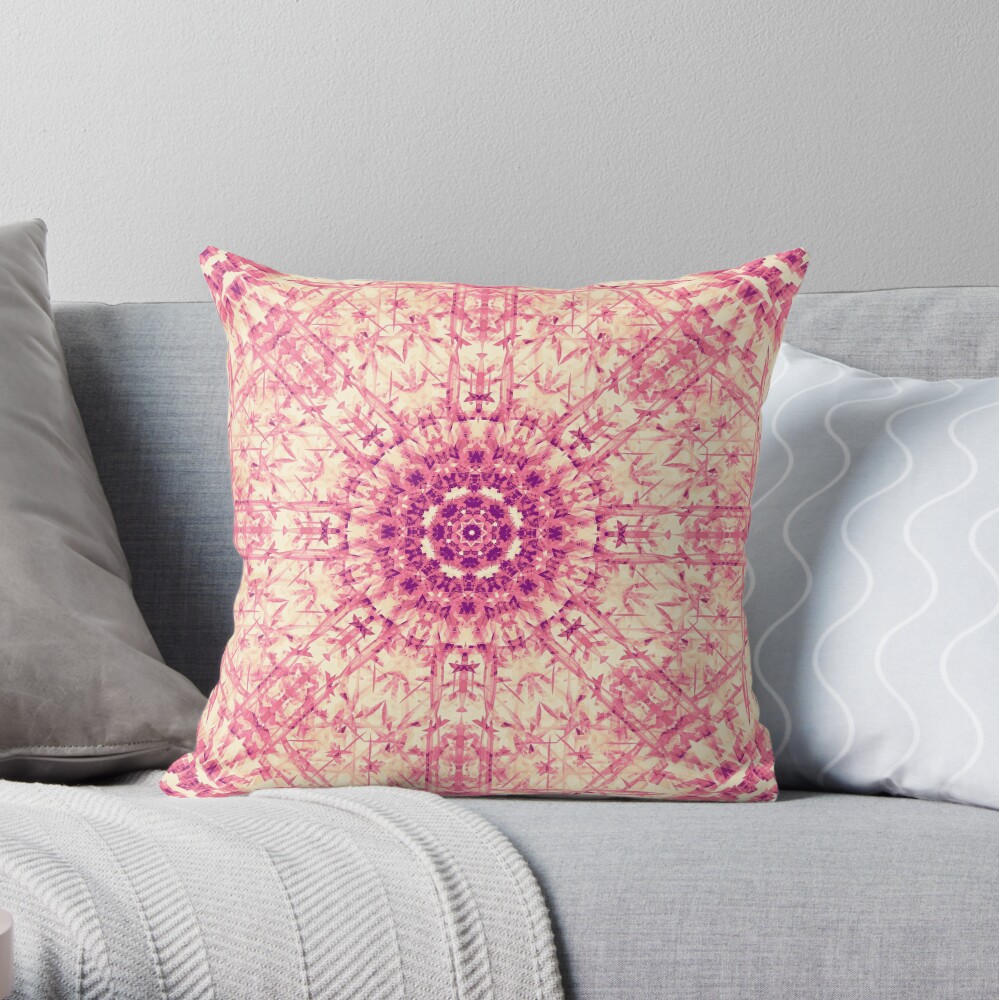 Summer Weave - Candy Pink Throw Pillow