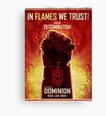 IN FLAMES WE TRUST Canvas Print