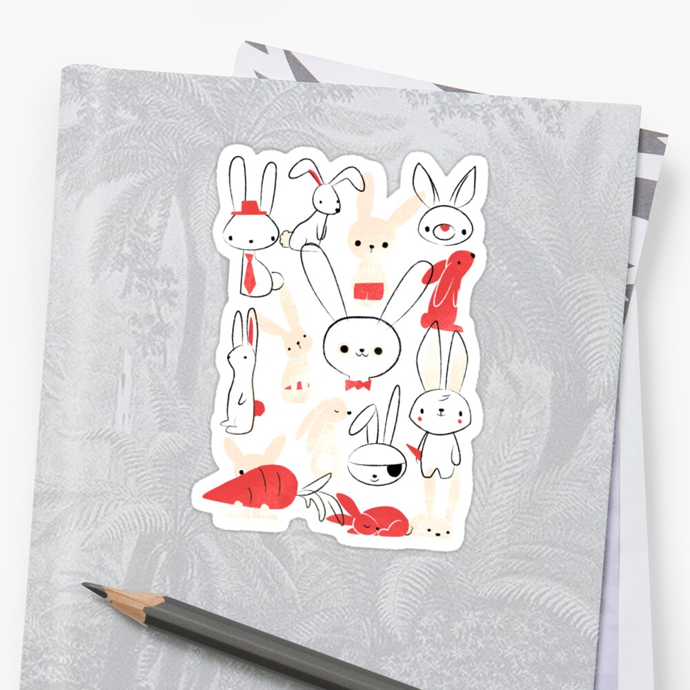 Bunnies Stickers By Jayfleck Redbubble 