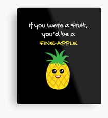 Pineapple Shirt If You Were A Fruit You'd Be A Pineapple Gift Tee Metallbild
