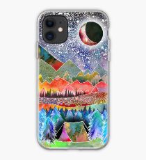 Camping under the moon iPhone Case
