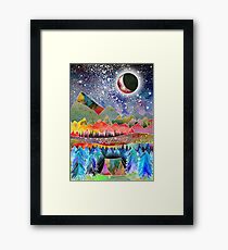 Camping unter dem Mond Gerahmtes Wandbild