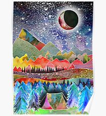 Camping under the moon Poster