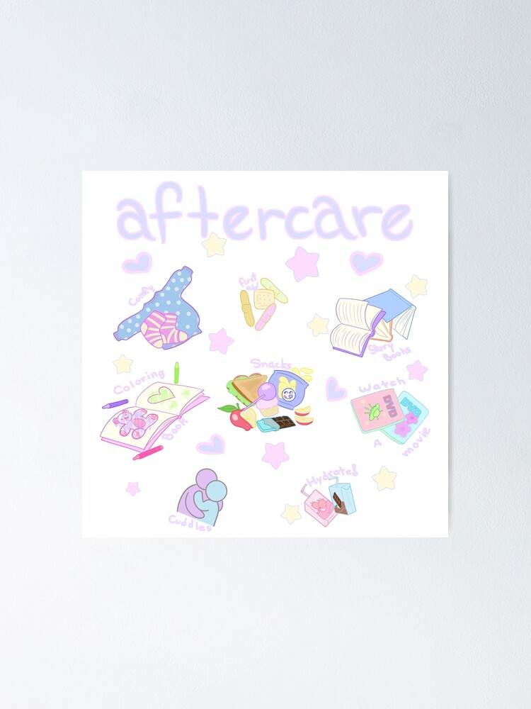 "Aftercare essentials" Poster by SmokeAndSomno Redbubble