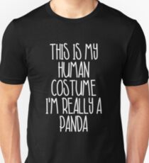 Niedliches einfaches Panda-Halloween-Kostüm-Hemd für Mädchen Slim Fit T-Shirt