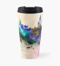 Seville skyline in watercolor background Travel Mug