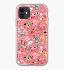 Funny crazy avocado, banana, ice cream, apple, cat, cupcake. Fitness food. iPhone Case