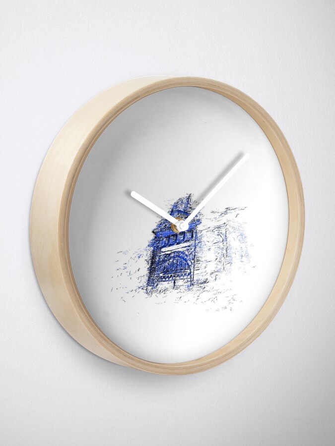Alternate view of Flinders Street Station in blue Clock
