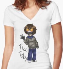 Chibi Ticci Toby Women's Fitted V-Neck T-Shirt