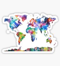 Water Color World Map Sticker