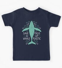 Anti Plastic Whale - Rette einen Wal Pass Up Plastic - Color Version Kinder T-Shirt