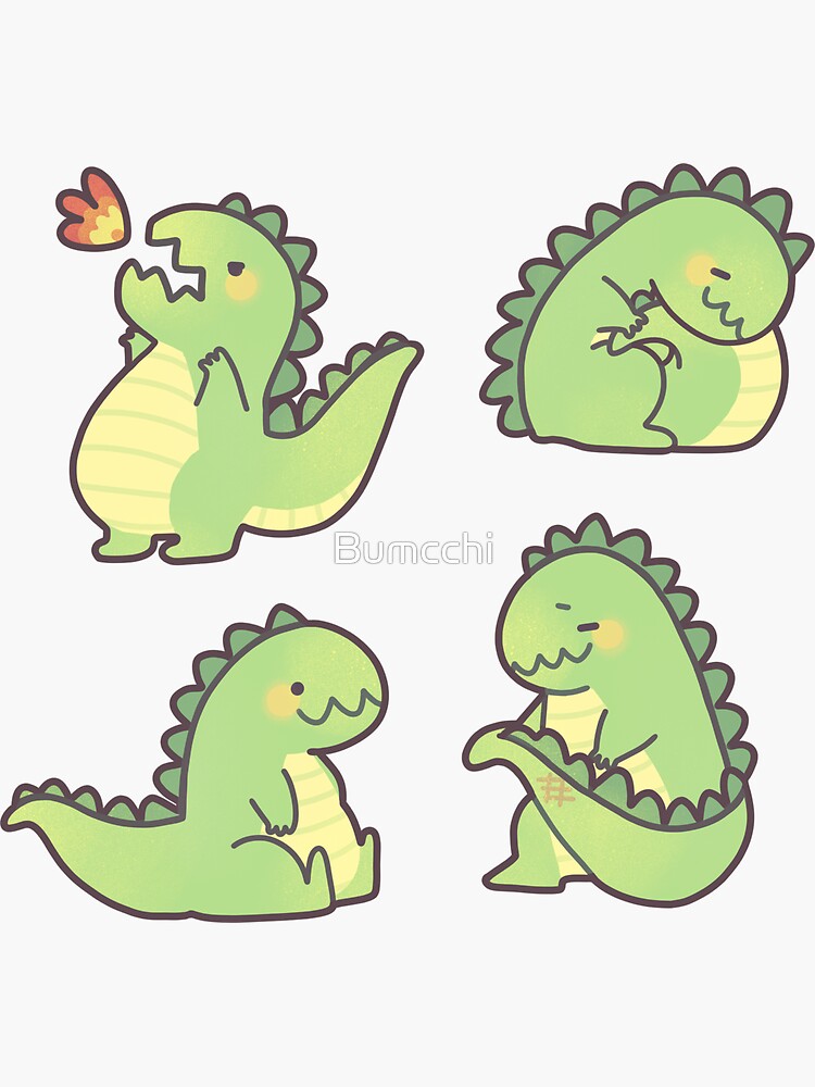 Cute Chubby Sleepy Dragon - Green by Bumcchi