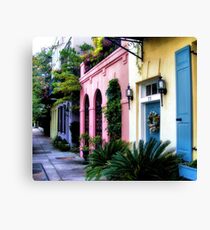 Summertime on Rainbow Row Canvas Print
