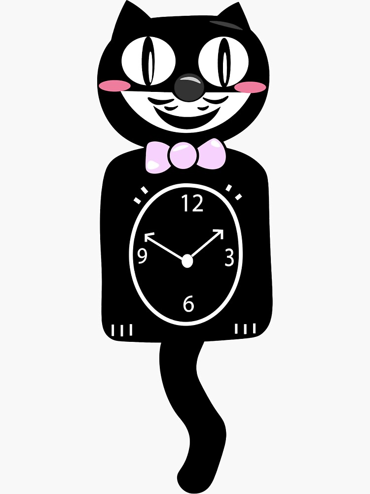 "Cat Clock" Sticker by DeliriumStudio Redbubble