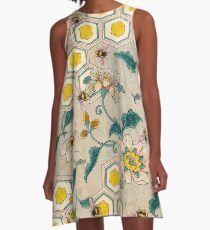 HONIGBIENEN, BIENENSTÖCKE UND FRÜHLINGSBLUMEN Imkerei-Sammlung A-Linien Kleid