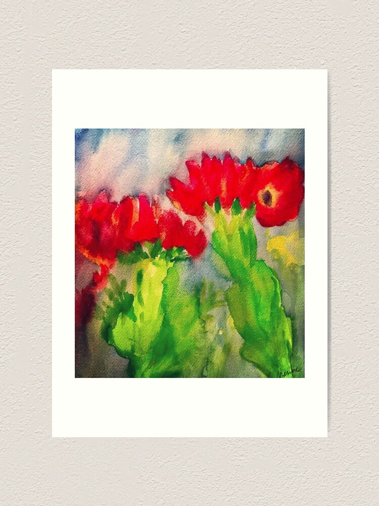Alternate view of Cactus Flowers Art Print