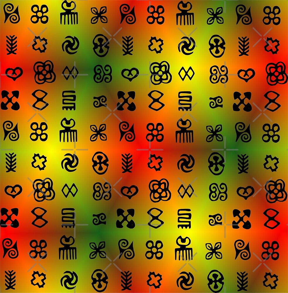 "Adinkra Symbols With African Colors" By Almdrs | Redbubble