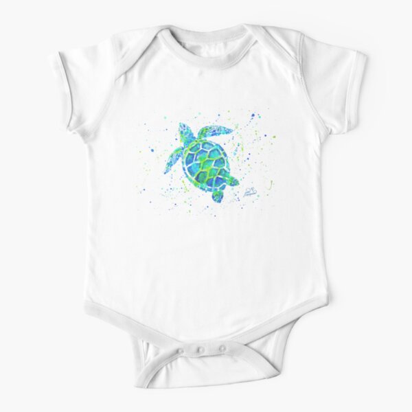 Sea Turtle by Jan Marvin Short Sleeve Baby One-Piece