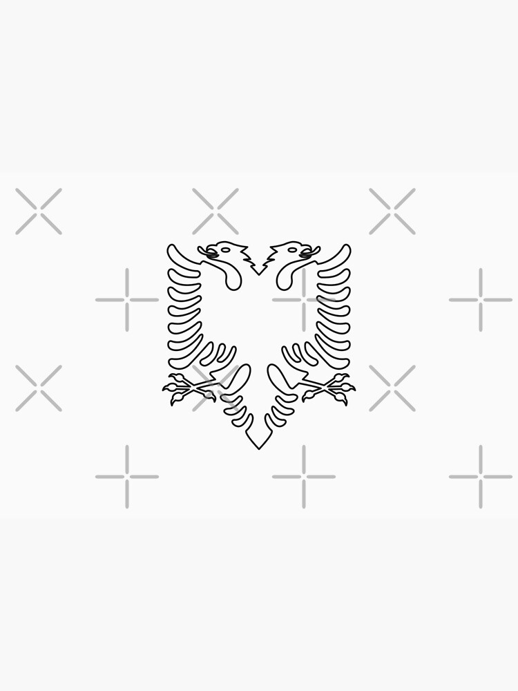 Albania Flag · Black Symbol · Outlined by Mondokoro