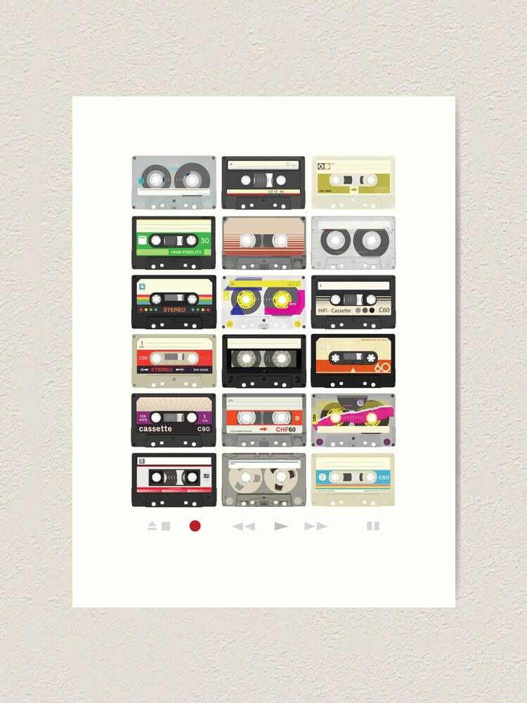 Alternate view of Cassette Tapes (mixtape Love) Art Print