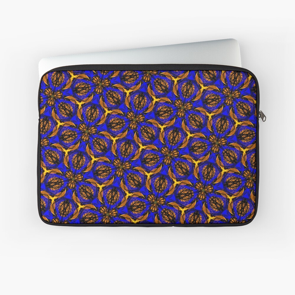Blue yellow African print Laptop Sleeve