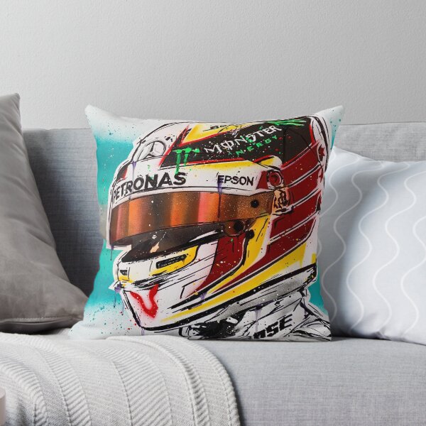 Lewis Hamilton F1 graffiti painting by DRAutoArt Throw Pillow