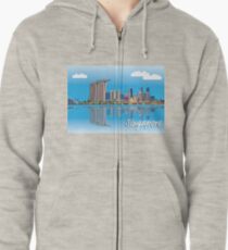Singapore skyline Zipped Hoodie